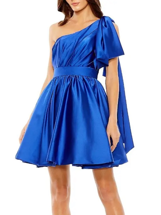 Nwt Mac Duggal Ieena One-Shoulder Mini Dress Size 4